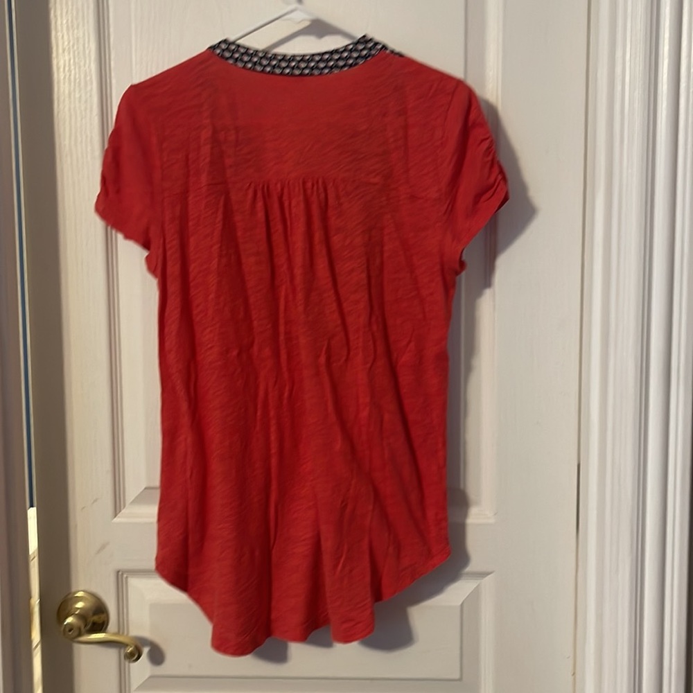Anthropologie Meadow Rue red Henley - Picture 5 of 5